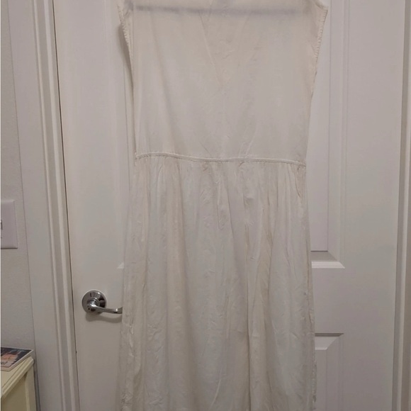 Vintage Nancy Johnson for Prisma White knee length 100% Cotton Sleeveless Dress - Picture 3 of 4